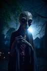 Alien at night. AI Generated. Art Print